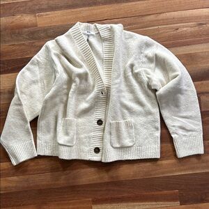 Uniqlo Women's Souffle Yarn V-Neck Short Cardigan 01 Off White Size M NWT